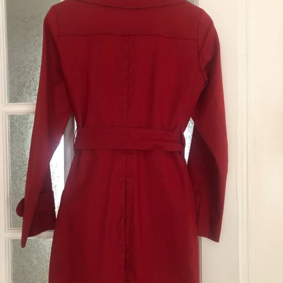 Authentic Burberry The Kensington Trench Coat Double Breasted Military Red - Picture 2 of 4